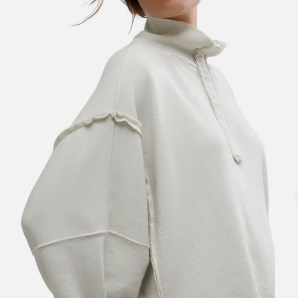 FP We The Free Camden Henley Sweatshirt in Grey Opal sz lg NWT - Picture 4 of 8